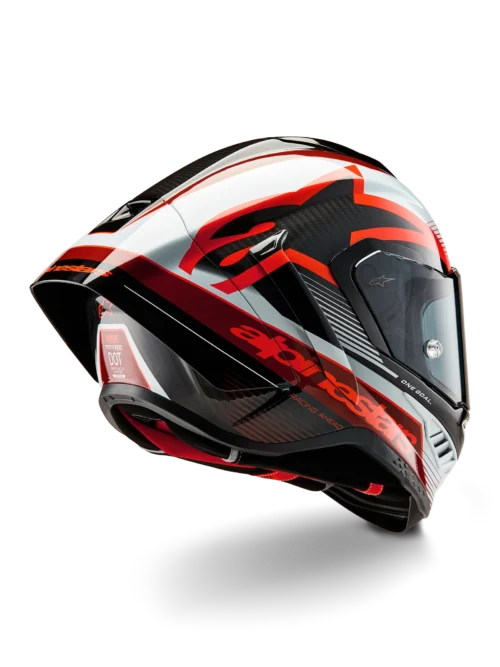Alpinestars Supertech R10 Team Helmet / Blk Carbon Red White Glossy – Bild 3
