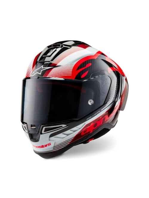 Alpinestars Supertech R10 Team Helmet / Blk Carbon Red White Glossy