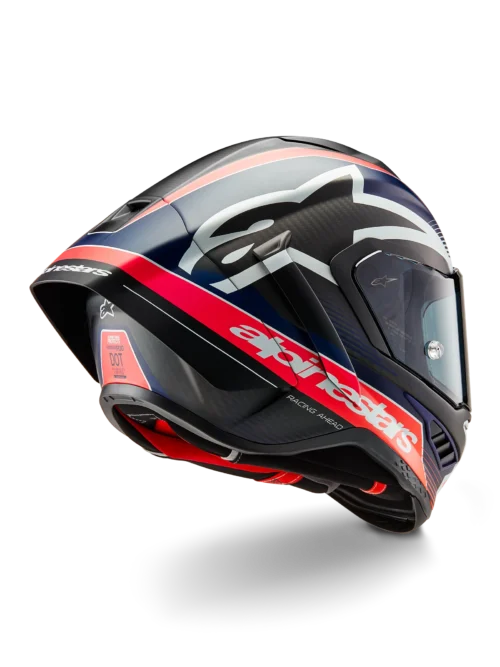 Alpinestars Supertech R10 Team Helmet / Blk Carbon FL Blue matt – Bild 3