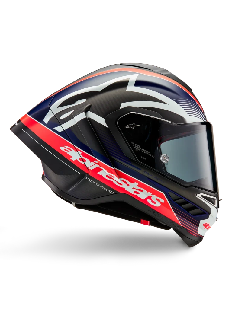 Alpinestars Supertech R10 Team Helmet / Blk Carbon FL Blue matt
