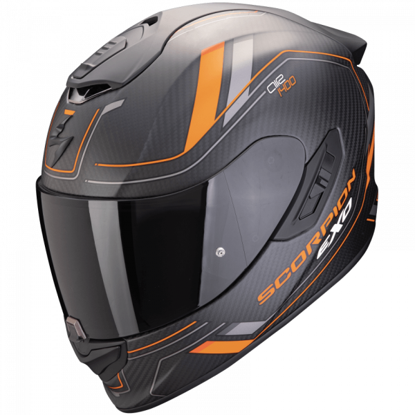 Scorpion EXO 1400 EVO II CARBON AIR MIRAGE // Mattschwarz-Orange