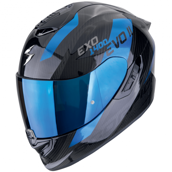 Scorpion EXO-1400 EVO II CARBON AIR PLATTED // Schwarz-Blau