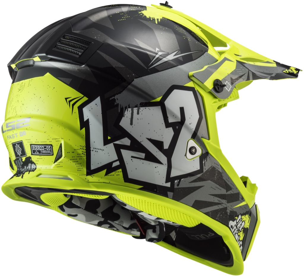 LS2 MX437 FAST II MINI CRUSHER Black Yellow (Junior)